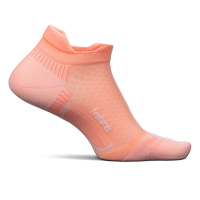 Men's Feetures WoPlantar Fasciitis Relief Light Cushion Tab No Show Running Socks Large Power Peach