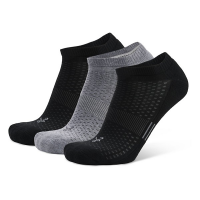 Adult Balega Tempo 3 Pack No Show Socks Small Black/Grey/Black