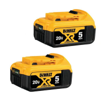 DeWALT 20V MAX XR Premium Lithium Ion 5.0 Ah Battery Pack (2 Pack)