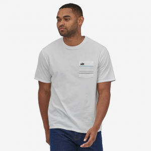 Men’s Line Logo Ridge Stripe Organic Pocket T-Shirt