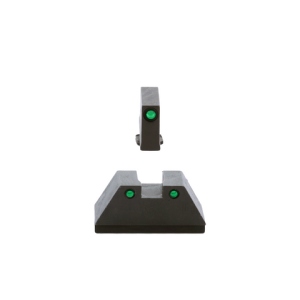 Ameriglo GL-809: Optic Compatible Sight Set for GLOCK(R) Pistols, XL Tall Green Tritium Black Outline .315" Front, Green Tritium Black Outline .394" Rear