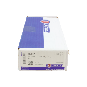 Lapua 4HL5017: 22 cal 55gr FMJ 1000/Box