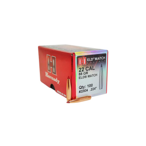 Hornady: 22 Cal .224 88 gr ELD(R) Match 100/Box