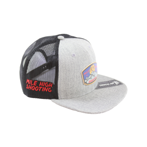 MHSA: Mile High Shooting Trucker Hat, PVC Patch, Heather Grey/Black