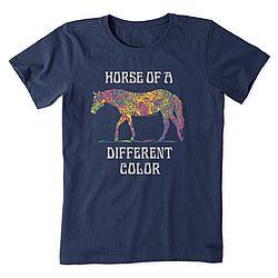 Women's Beautiful Colors Horse Crusher Tee Shirt