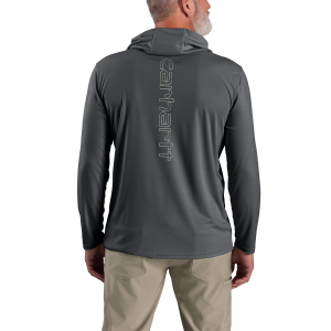 Carhartt Carhartt Force Sun Defender Lightweight Long Sleeve Hooded Logo Graphic T-Shirt in Steel/Grey | Size 3XL - $35.99 at Murdoch's Ranch & Home Supply