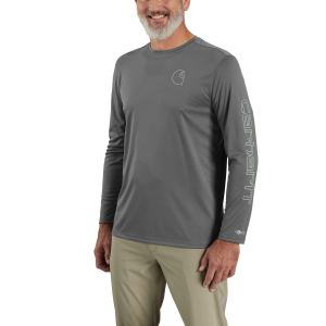 Carhartt Carhartt Force Sun Defender Lightweight Long Sleeve Logo Graphic T-Shirt in Steel/Grey | Size Small - $28.49 at Murdoch's Ranch & Home Supply