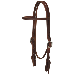 Weaver Weaver Leather Working Cowboy Quick Change Browband Headstall in Golden Chestnut/Brown | Size 5/8" - $69.99 at Murdoch's Ranch & Home Supply