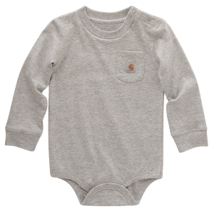 Carhartt Carhartt Long Sleeve Pocket Bodysuit in Grey Heather | Size 3 Mon - $11.99 at Murdoch's Ranch & Home Supply