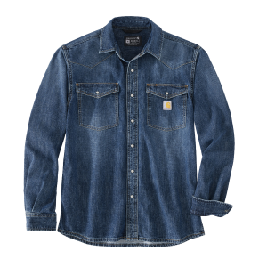 Carhartt Carhartt Montana Relaxed Fit Midweight Denim Long Sleeve Snap Front Shirt in Wyatt/Blue | Size 3XL - $55.99 at Murdoch's Ranch & Home Supply
