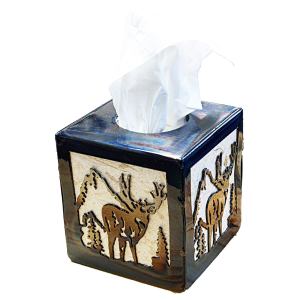 Knight's Welding Deer with Rock Tissue Box Cover