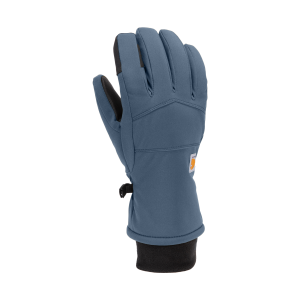 Carhartt Storm Defender Insulated Softshell Gloves in Thundercloud/Blue | Size Small