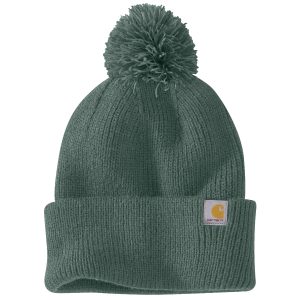 Carhartt Carhartt Knit Pom Pom Cuffed Beanie in Frosted Balsam/Green - $17.99 at Murdoch's Ranch & Home Supply