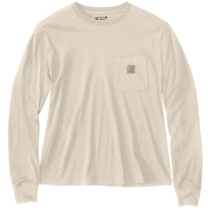 Carhartt Carhartt Loose Fit Lightweight Long Sleeve Crewneck Pocket T-Shirt in Oat Milk Heather/Cream | Size XS - $17.99 at Murdoch's Ranch & Home Supply