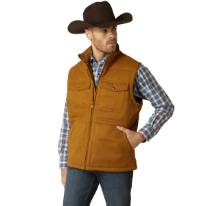 Ariat Grizzley Canvas Vest in Chestnut/Tan | Size Small