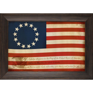 Rocky Mountain Publishing Pledge of Allegiance Flag Canvas Wall Art | Size 16" x 23"