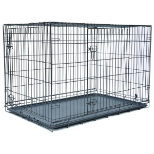 Main St. Pet 2-Door Folding Pet Crate in Black | Size 48"