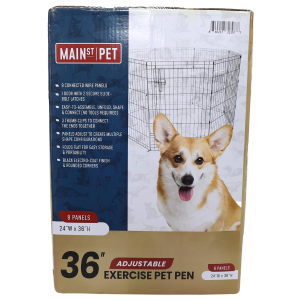 Main St. Pet 8-Panel Adjustable Exercise Pet Pen in Black | Size 36"