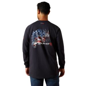 Ariat Ariat Flame-Resistant Air Alpha American Long Sleeve T-Shirt in Black | Size XL - $50.97 at Murdoch's Ranch & Home Supply