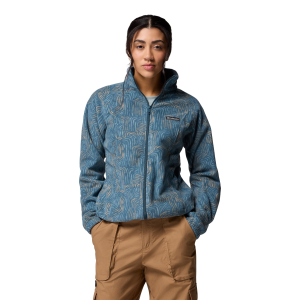 Columbia Benton Springs Printed Full Zip Jacket in Everblue Flowfalls | Size Medium