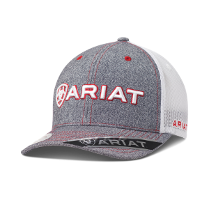Ariat Embroidered Logo Cap in Grey/White