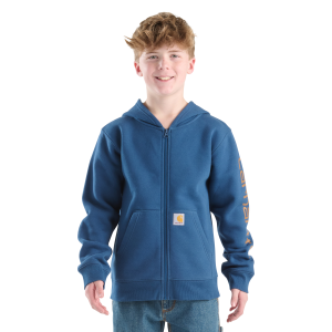 Carhartt Carhartt Sleeve Logo Full Zip Hooded Sweatshirt in Dark Denim | Size Medium - $23.99 at Murdoch's Ranch & Home Supply