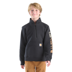 Carhartt Carhartt Gradient Logo Quilted 1/4 Zip Sweatshirt in Caviar Black | Size Small - $23.99 at Murdoch's Ranch & Home Supply