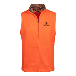 King's Camo Full Zip Poly Vest in Blaze/Orange | Mens | Size XL