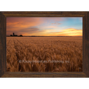 Rocky Mountain Publishing Sunrise Before Harvest Canvas Framed Wall Art | Size 7" x 10"