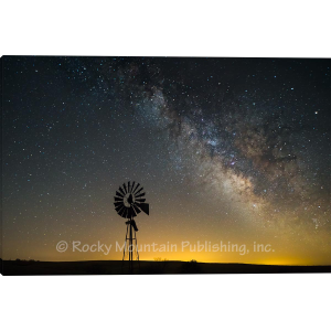 Rocky Mountain Publishing Windmill Milkyway Canvas Framed Wall Art | Size 7" x 10"