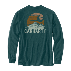 Carhartt Carhartt Relaxed Fit Heavyweight Long Sleeve Gradient Mountain Graphic T-Shirt in Greenstone Heather | Size Large - $17.99 at Murdoch's Ranch & Home Supply