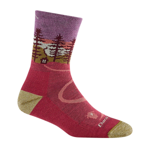 Darn Tough Socks Northwood Micro Crew Midweight Hiking Socks in Cranberry | Size Medium
