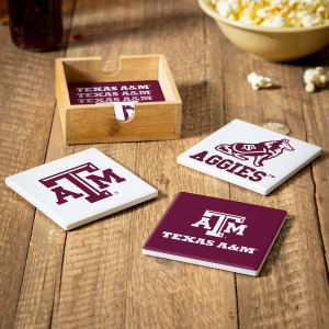 Evergreen Texas A&M University Ceramic Coasters Set