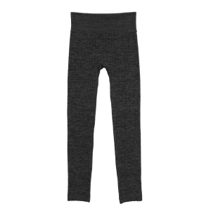 One 5 One Fleece Lined Spacedye Braid Legging in Black | Size Small/Medium