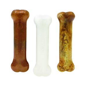 Nylabone Healthy Edibles Chicken Flavor Puppy Start Kit 3 Count in Brown