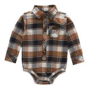 Carhartt Carhartt Flannel 1/4 Button Long Sleeve Bodysuit in Carhartt Brown | Size 9 Mon - $9.59 at Murdoch's Ranch & Home Supply
