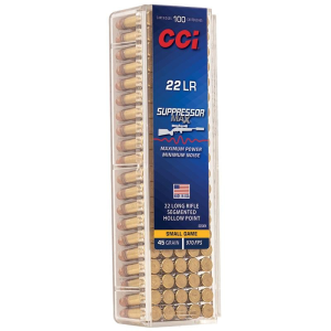 CCI Suppressor .22 LR Segmented Hollow Point 45-Grain Rifle Ammo 100 Rounds