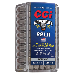 CCI Uppercut Plated HP .22 LR 32-Grains Rifle Ammo 50 Rounds
