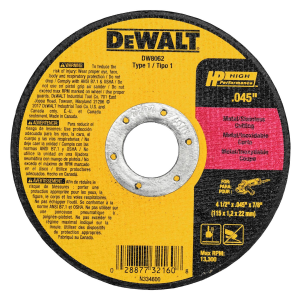 DEWALT 5-Pack 4-1/2" x .045" Aluminum Oxide Abrasive Chop/Cut-Off Blade DW8062B5
