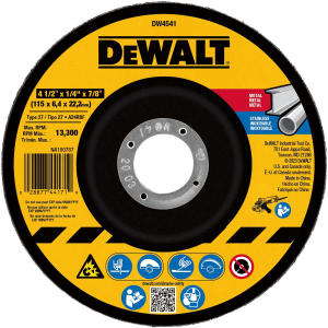 DEWALT 4-1/2" x 1/4" x 7/8" Metal and Stainless Grinding Wheel DW4541