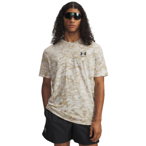 Under Armour UA ABC Camo Short Sleeve Shirt in Stone/Black | Size Small