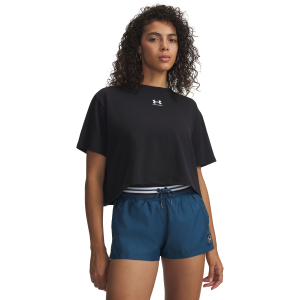 Under Armour UA Rival Boxy Short Sleeve T-Shirt in Black | Size Medium