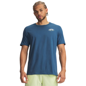 Under Armour UA Outdoor Aurora T-Shirt in Wham Blue/Lumos Lime | Size Medium