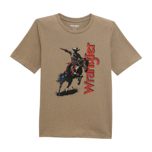 Wrangler Wrangler Red White and Blue Horse Graphic T-Shirt in Desert Taupe Heather | Size Large - $11.24 at Murdoch's Ranch & Home Supply