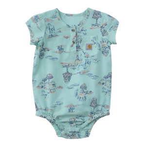 Carhartt Short Sleeve Horse Button Bodysuit in Yucca | Size 3 Mon