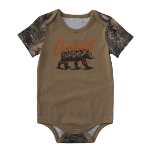 Carhartt Short Sleeve Camo Bear Bodysuit in Mossy Oak Dna Print | Size 18 Mon