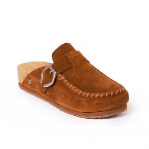 Minnetonka Minnetonka Suede Buckle Clogs Shoes in Brown | Size 6 - $67.49 at Murdoch's Ranch & Home Supply