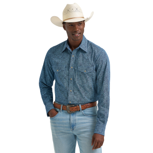 Wrangler Wrangler 20X Competition Advanced Comfort Long Sleeve Classic Fit Paisley Shirt in Blue Multi | Size Large - $48.74 at Murdoch's Ranch & Home Supply