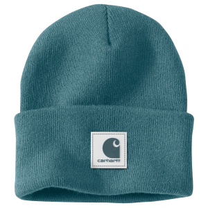 Carhartt Knit Rubber Patch Beanie in Harbor Teal