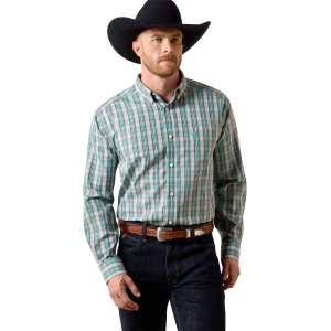 Ariat Ariat Wrinkle Free Wolfe Classic Fit Shirt in Blue Turquoise Plaid | Mens | Size Small - $59.96 at Murdoch's Ranch & Home Supply